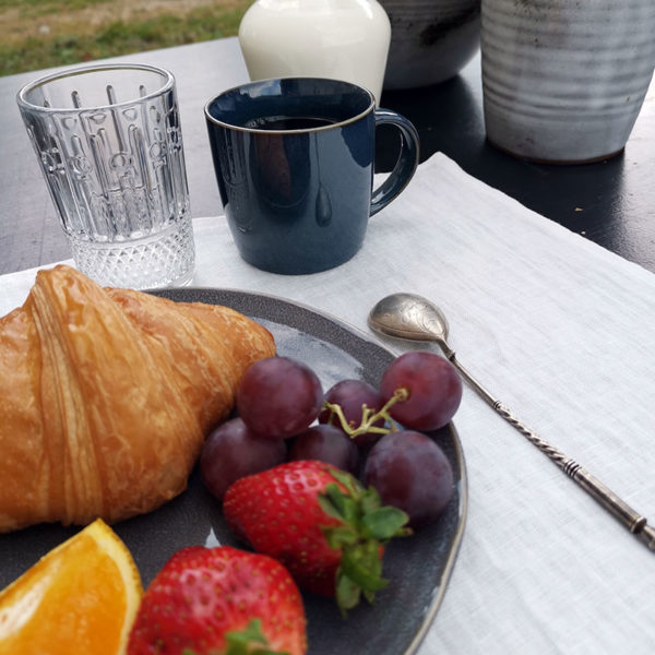 set de table en pur lin lavé couleur blanc